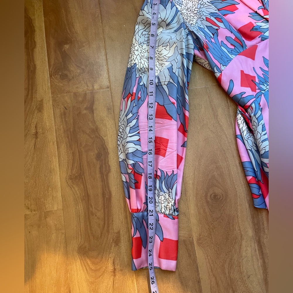 Outrageously Gorgeous Vintage Floral Print Maxi Dress Belted Gown, Size Medium - Picture 11 of 16